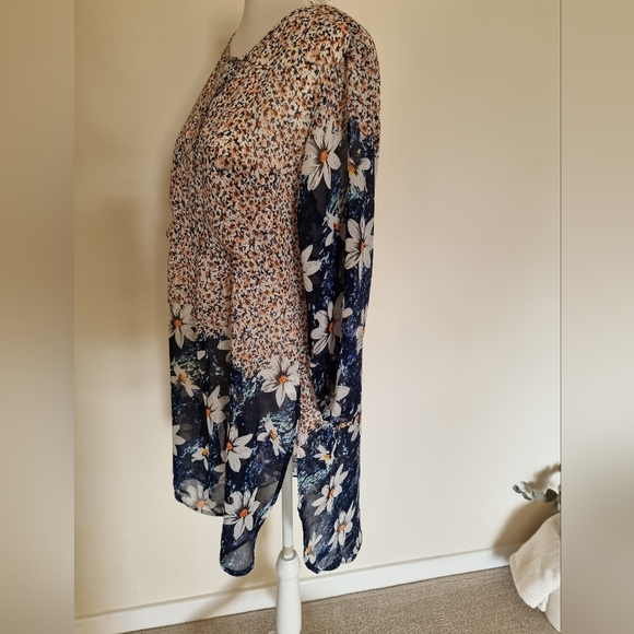 Fig and flower sheer shirt dress - Picture 4 of 5